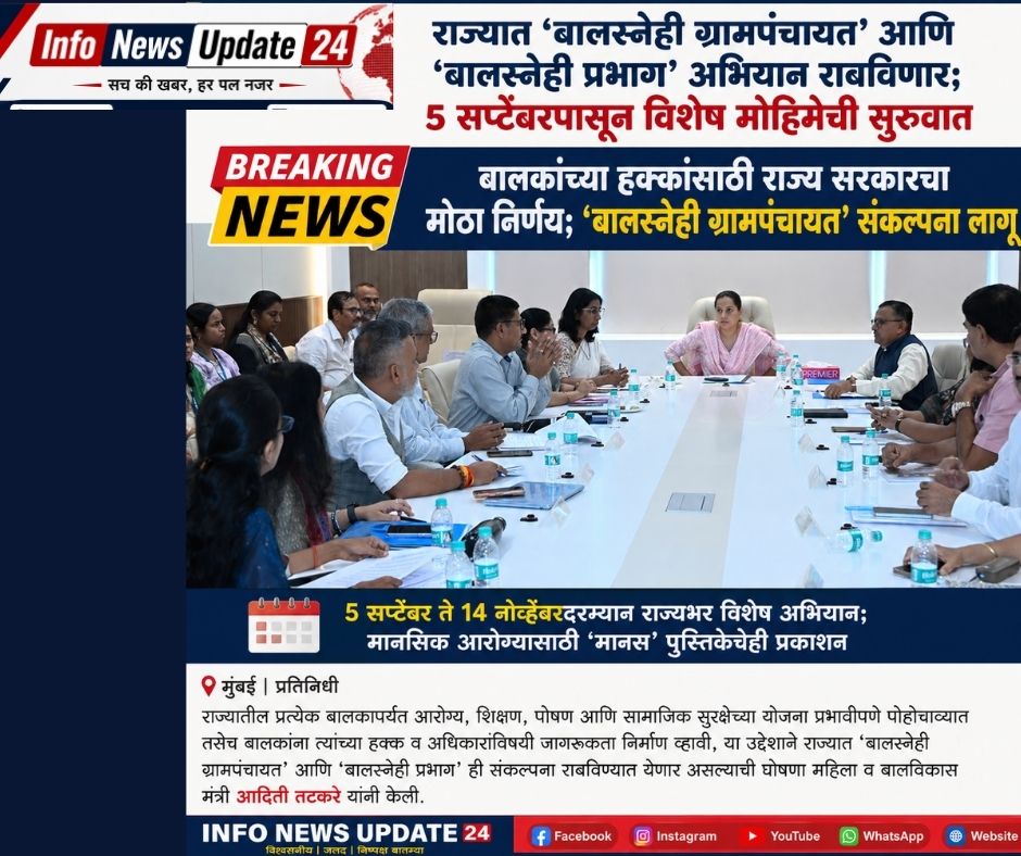राज्यात ‘बालस्नेही ग्रामपंचायत’ आणि ‘बालस्नेही प्रभाग’ अभियान राबविणार; ५ सप्टेंबरपासून विशेष मोहिमेची सुरुवात balsnehi gram panchayat bal prabhag maharashtra campaign