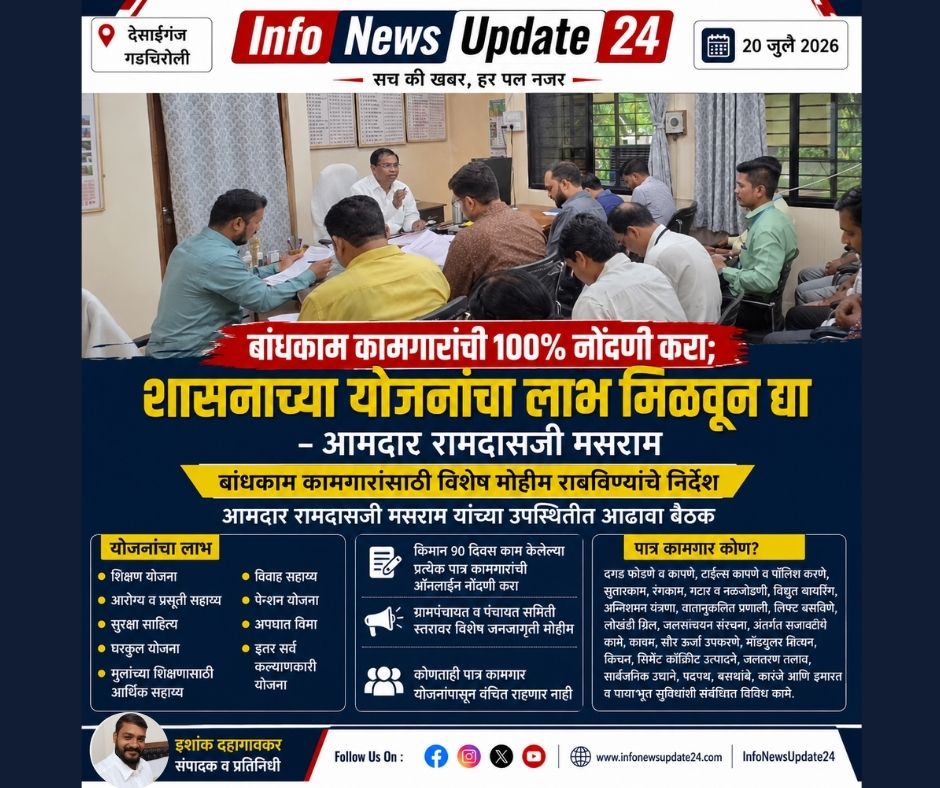 बांधकाम कामगारांची १०० टक्के नोंदणी करा